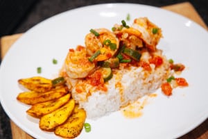 Quick and Easy Jerk Coconut Shrimp with Zucchini