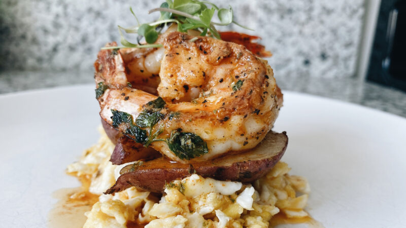 The Best Breakfast Recipe with Eggs, Shrimp and Potatoes