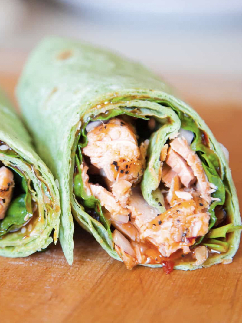 Simple Sweet Chili Salmon Wrap