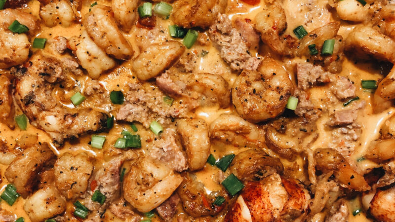 How to Make Surf and Turf in Creamy Cajun Sauce