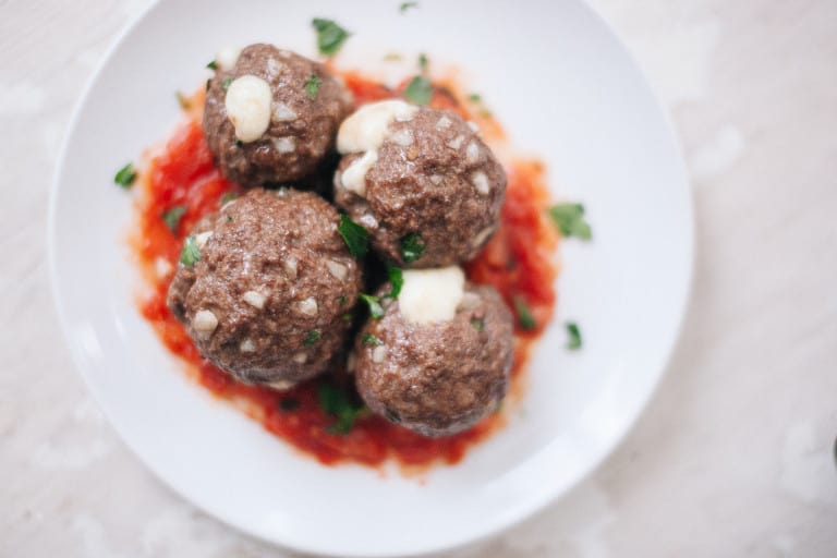 The Best Mozzarella Stuffed Meatballs