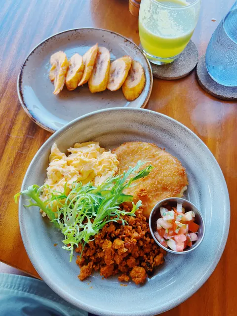 A plate showcasing local Costa Rican flavors