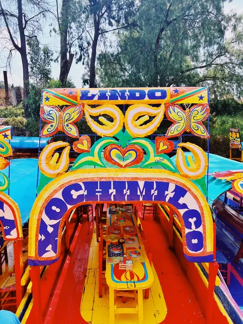 A brightly painted Xochimilco boat