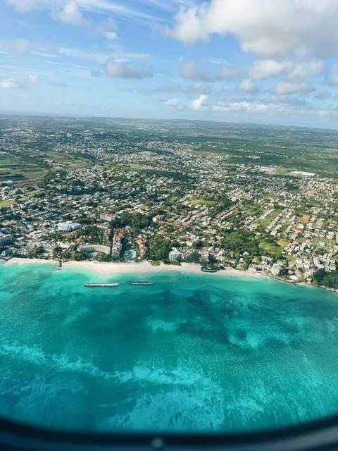 Barbados coast from above