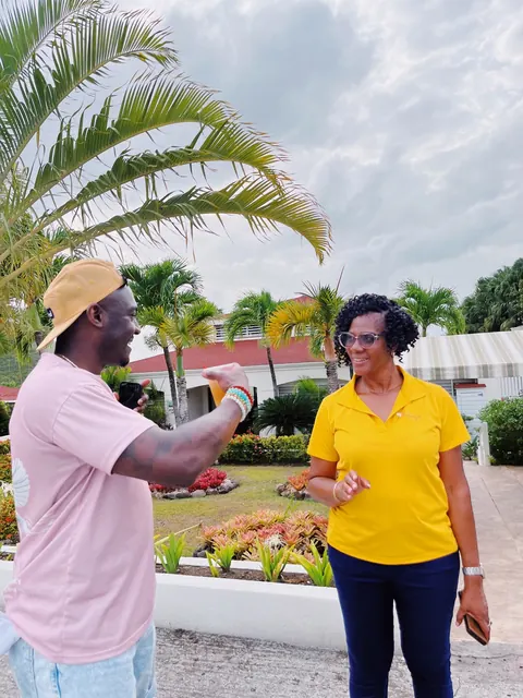 Chef Tayo with a local host in Nevis