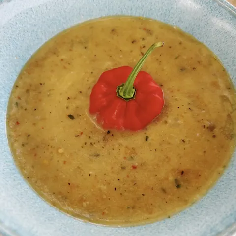 Caribbean soup with pepper in St. Kitts and Nevis